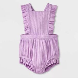 Cat & Jack Baby Lavender Ruffle Romper
18M Ribbed Cotton Blend Sleeveless
NWT